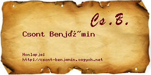 Csont Benjámin névjegykártya