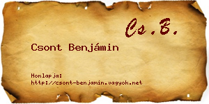 Csont Benjámin névjegykártya